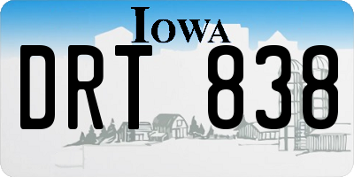 IA license plate DRT838