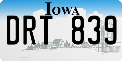 IA license plate DRT839