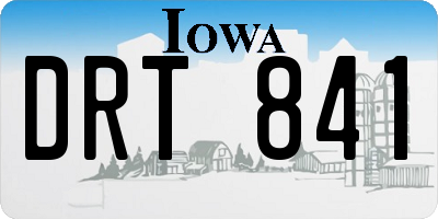 IA license plate DRT841
