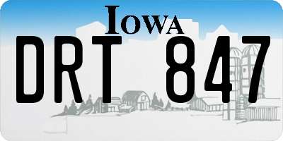 IA license plate DRT847