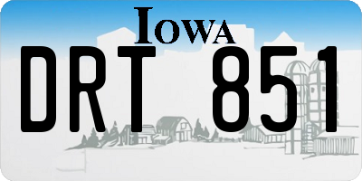 IA license plate DRT851