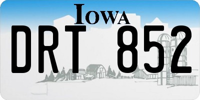 IA license plate DRT852