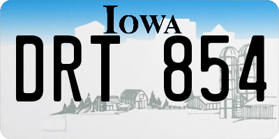 IA license plate DRT854