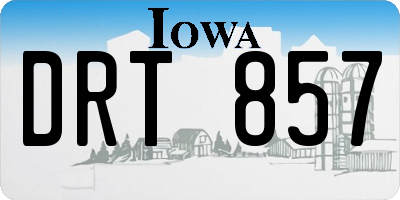 IA license plate DRT857