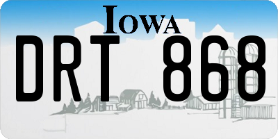 IA license plate DRT868
