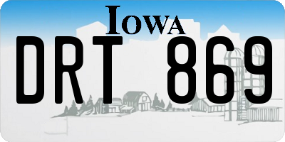 IA license plate DRT869