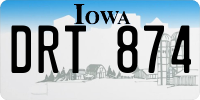 IA license plate DRT874