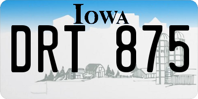IA license plate DRT875