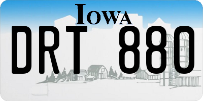 IA license plate DRT880