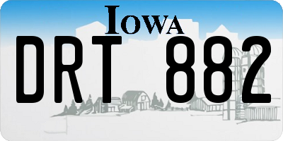 IA license plate DRT882