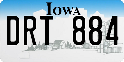 IA license plate DRT884