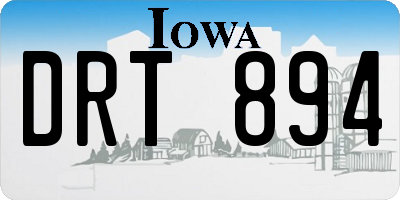 IA license plate DRT894