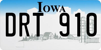 IA license plate DRT910