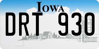 IA license plate DRT930