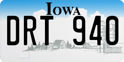 IA license plate DRT940