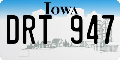 IA license plate DRT947