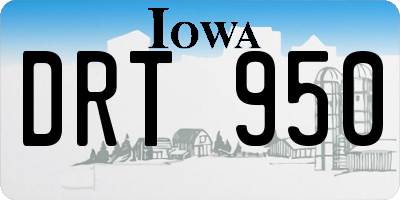 IA license plate DRT950