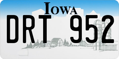 IA license plate DRT952
