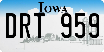 IA license plate DRT959