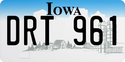 IA license plate DRT961