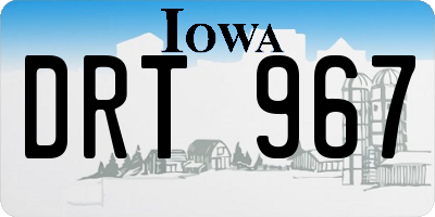 IA license plate DRT967