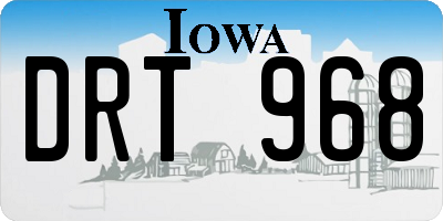 IA license plate DRT968