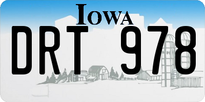 IA license plate DRT978