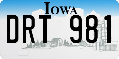 IA license plate DRT981