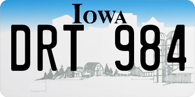 IA license plate DRT984