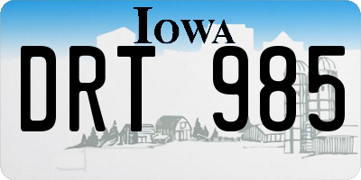 IA license plate DRT985