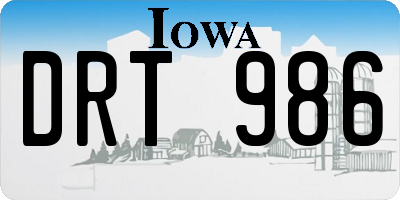 IA license plate DRT986
