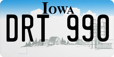 IA license plate DRT990