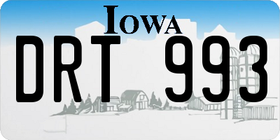 IA license plate DRT993
