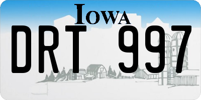 IA license plate DRT997