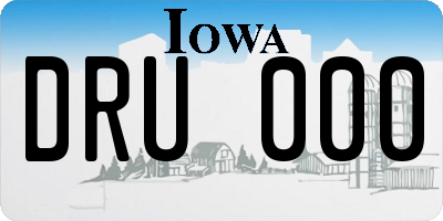 IA license plate DRU000
