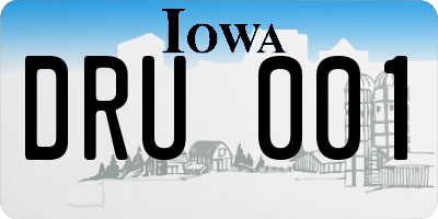 IA license plate DRU001