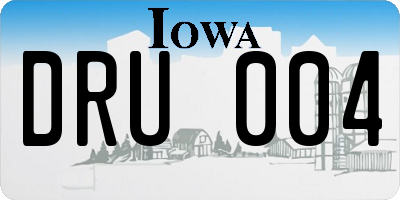 IA license plate DRU004