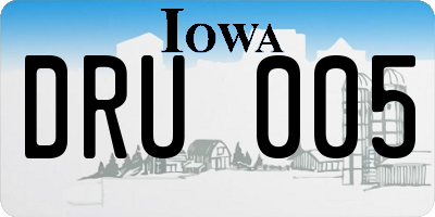 IA license plate DRU005