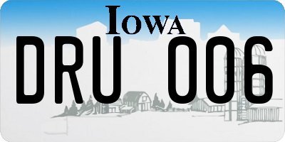 IA license plate DRU006