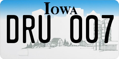 IA license plate DRU007