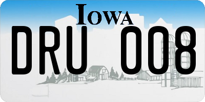 IA license plate DRU008