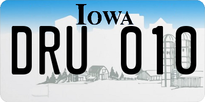 IA license plate DRU010