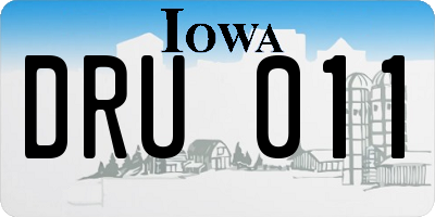 IA license plate DRU011