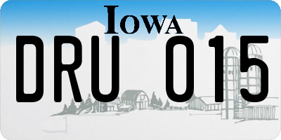 IA license plate DRU015