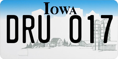 IA license plate DRU017
