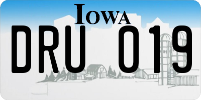 IA license plate DRU019