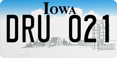 IA license plate DRU021