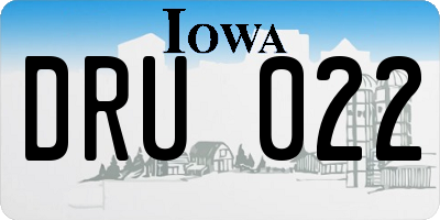IA license plate DRU022