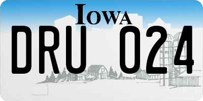 IA license plate DRU024