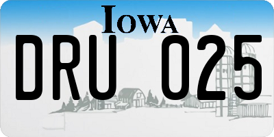 IA license plate DRU025